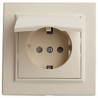 Розетка с заземлением и со шторкой, с крышкой Stekker Эрна 39238 в Нижнем Новгороде
