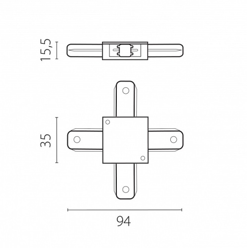 Соединитель X-образный для треков Lightstar Barra 502146-P в Нижнем Новгороде фото 2