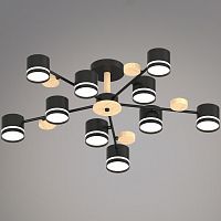 Люстра на штанге 68730-0.3-10 GX53 BK+WOOD в Нижнем Новгороде