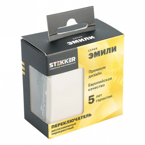 Переключатель перекрестный двухклавишный без рамки Stekker Эмили 50165 в Нижнем Новгороде фото 6