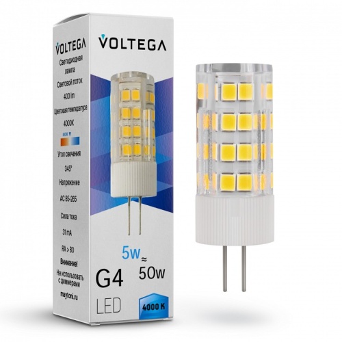 Лампа светодиодная Voltega Simple Capsule G4 5Вт 4000K 7184 в Белокурихе фото 2
