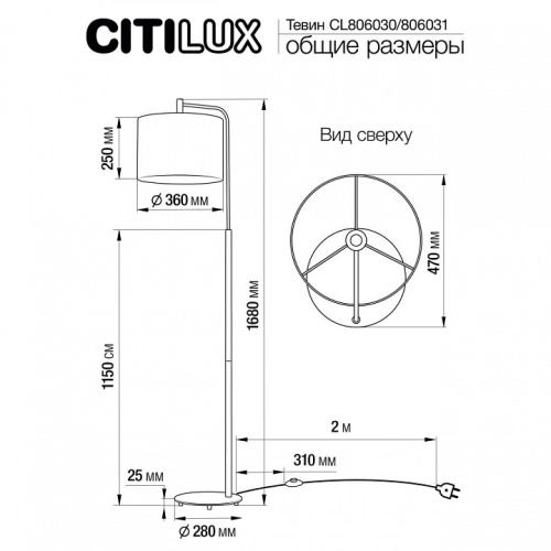 Торшер Citilux Тевин CL806031 в Новочеркасске фото 4