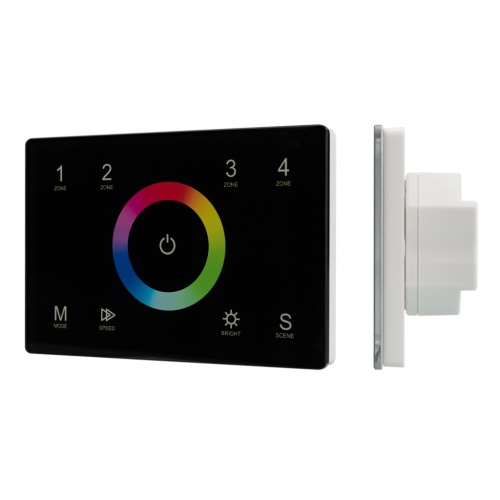 Панель Sens SMART-P83-RGB Black (230V, 4 зоны, 2.4G) (Arlight, IP20 Пластик, 5 лет) в Макушино