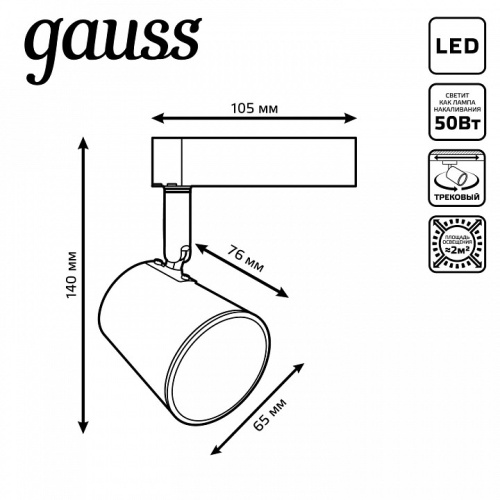 Светильник на штанге Gauss Track Light TR052 в Нижнем Новгороде фото 2