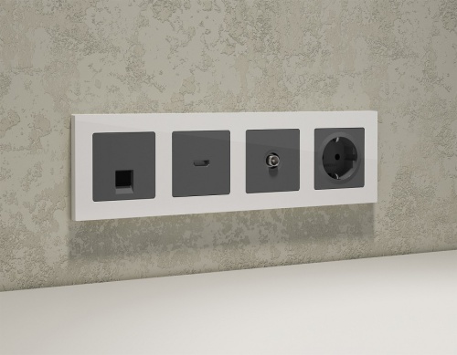 Розетка Ethernet RJ-45 и со шторками, без рамки Ambrella Volt ALFA MA662005 в Нижнем Новгороде фото 2