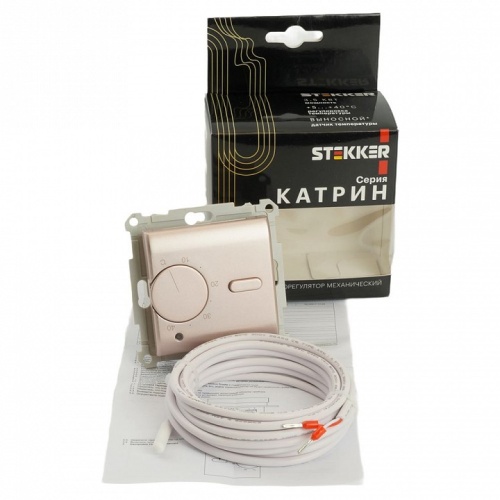 Терморегулятор электромеханический для теплого пола без рамки Stekker Катрин 49743 в Нижнем Новгороде фото 3