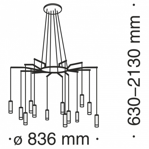 Подвесная люстра Maytoni Davida MOD035PL-12B в Дудинке фото 2