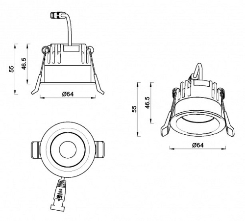 Встраиваемый светильник iLedex Mars 107-7W-D64-3000K-24DG-BK в Нижнем Новгороде фото 5