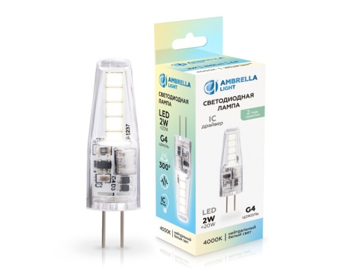 Лампа светодиодная Ambrella Light G4 G4 2Вт 4000K 100144 в Нижнем Новгороде фото 2