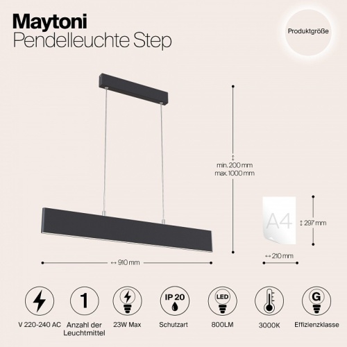 Подвесной светильник Maytoni Step P010PL-L23B в Карачеве фото 2