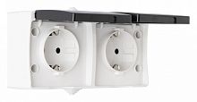 Блок с розетками влагозащищенными с заземлением и крышкой Arte Milano am-309 309.40-2.grey в Нижнем Новгороде