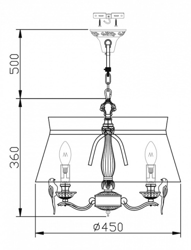 Подвесной светильник Maytoni Bird ARM013-33-W в Ермолино фото 3