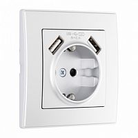 Розетка с заземлением и со шторкой и 2хUSB Arte Milano SET06-1 SET06-1-47-1 silver в Нижнем Новгороде