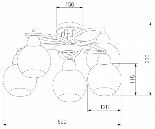 Потолочная люстра Eurosvet Larion 9654/5 хром/венге в Нижнем Новгороде фото 3