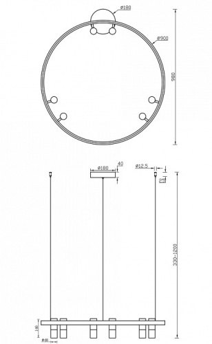 Подвесной светильник Maytoni Satellite MOD102PL-L42B в Симе фото 3