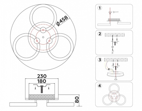 Потолочная люстра Ambrella Light FA FA3838 в Нижнем Новгороде фото 4