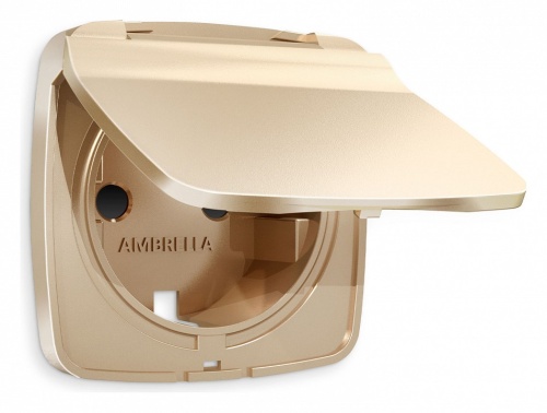 Накладка для розетки влагозащищенной с заземлением и со шторками с крышкой Ambrella Volt OMEGA OP6080 в Нижнем Новгороде