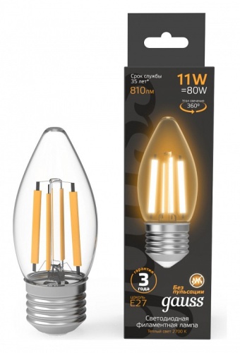 Лампа светодиодная Gauss Filament E27 11Вт 2700K 103802111 в Нижнем Новгороде фото 5