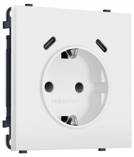 Розетка с заземлением и со шторкой и 2хUSB C, без рамки Ambrella Volt MS MS830510 в Нижнем Новгороде