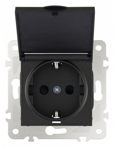 Розетка влагозащищенная с заземлением и со шторкой с крышкой Arte Milano am-203 203.41-1.black в Нижнем Новгороде фото 6