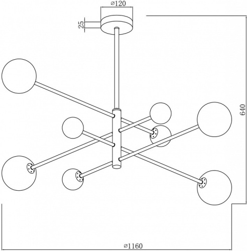 Люстра на штанге Freya Sphirity FR5376CL-08B в Нижнем Новгороде фото 6