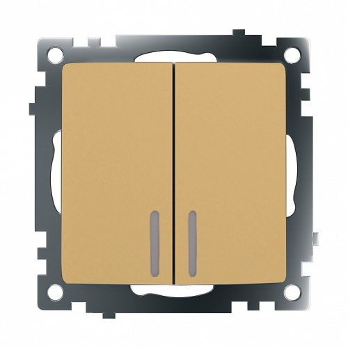 Выключатель двухклавишный с подсветкой без рамки Stekker Катрин 49217 в Нижнем Новгороде фото 6