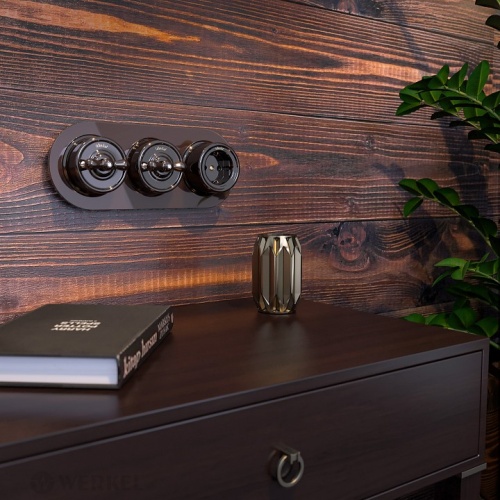 Выключатель одноклавишный Werkel Ретро (коричневый) W5612014 в Нижнем Новгороде фото 2