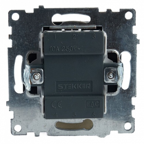 Выключатель двухклавишный с подсветкой без рамки Stekker Катрин 39607 в Нижнем Новгороде фото 6