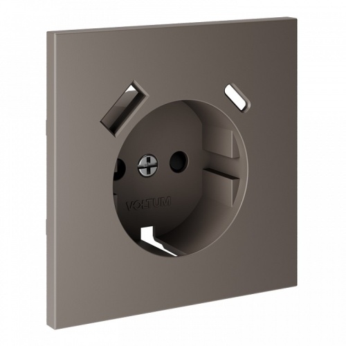 Накладка для розетки с заземлением и со шторками и 2хUSB type A и C Voltum S70 VLS001014 в Нижнем Новгороде фото 6