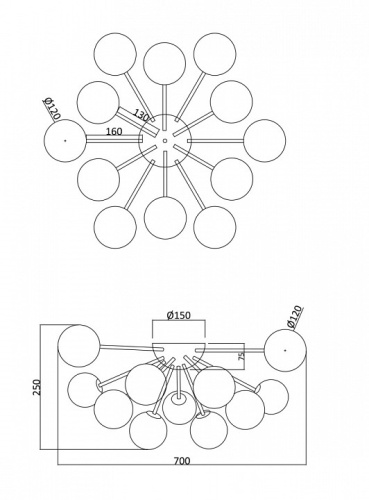 Потолочная люстра Freya Alexis FR5120CL-12G в Нижнем Новгороде фото 2