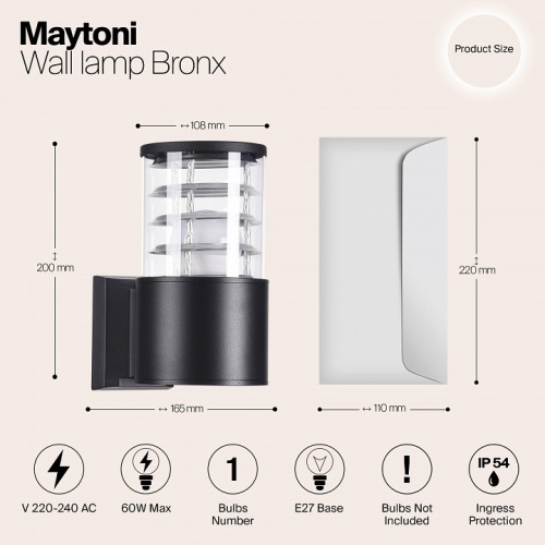 Светильник на штанге Maytoni Bronx O576WL-01B в Дзержинске фото 2