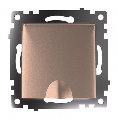 Розетка с заземлением и со шторкой, без рамки с крышкой Stekker Катрин 39594 в Нижнем Новгороде фото 4