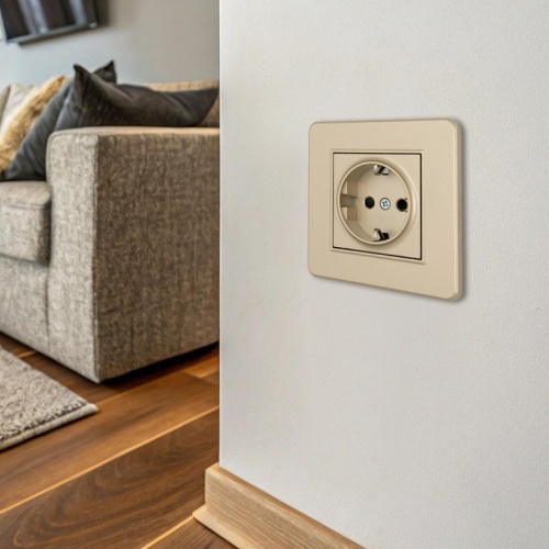 Розетка с заземлением и со шторкой Arte Milano SET16-1 SET16-1-40-1 shampan в Нижнем Новгороде фото 2