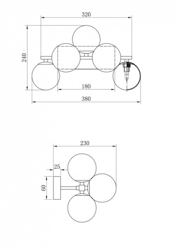Светильник на штанге Maytoni Dallas MOD547WL-05G в Нижнем Новгороде фото 2