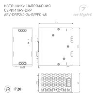 Блок питания ARV-DRP240-24-B (24V, 10A, 240W, PFC) (Arlight, IP20 Металл, 5 лет) в Похвистнево