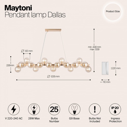 Подвесная люстра Maytoni Dallas MOD547PL-25G в Котельниче фото 5