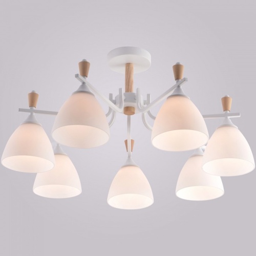 Люстра на штанге 01622-0.3-07 WH+WOOD в Нижнем Новгороде фото 5