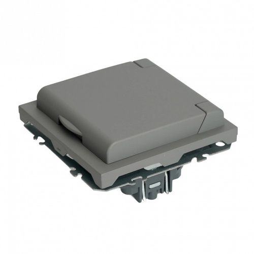 Розетка с заземлением и со шторкой, с крышкой Stekker Эмили 49956 в Нижнем Новгороде фото 3