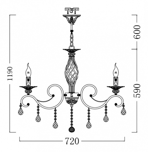 Подвесная люстра Maytoni Grace ARM247-08-G в Новороссийске фото 3