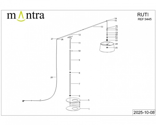 Торшер Mantra Ruti Ricca 9445 в Нижнем Новгороде фото 8