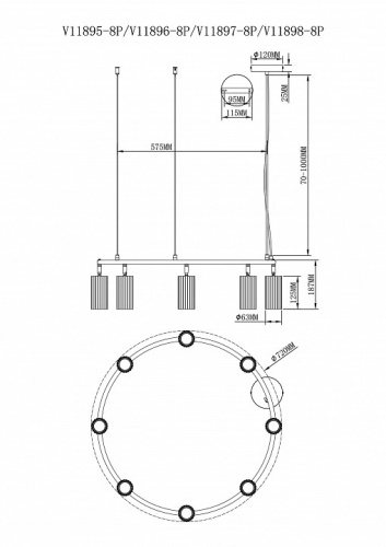 Подвесная люстра Moderli  V11898-8P в Нижнем Новгороде фото 4