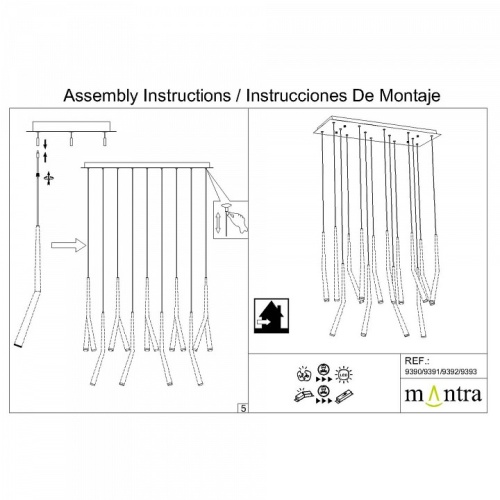 Подвесная люстра Mantra Boomerang 9392+9245 (14L) в Нижнем Новгороде фото 14