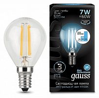 Лампа светодиодная Gauss LED Filament Globe E14 7Вт 4100K 105801207-S в Нижнем Новгороде