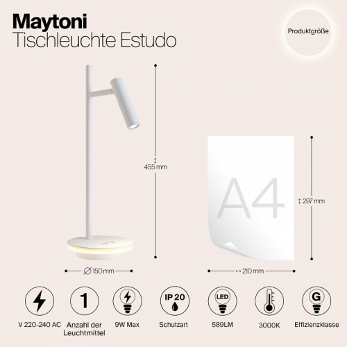 Настольная лампа офисная Maytoni Estudo Z010TL-L8W3K в Чебоксарах фото 5