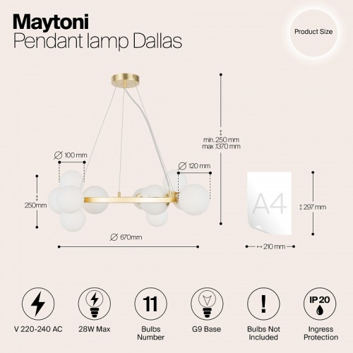 Подвесная люстра Maytoni Dallas MOD545PL-11BS в Кольчугино фото 3