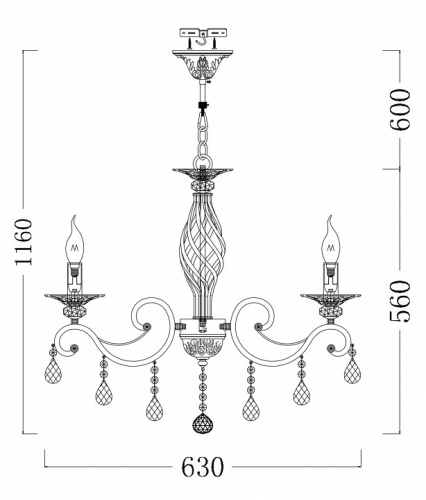 Подвесная люстра Maytoni Grace RC247-PL-06-R в Тольятти фото 6