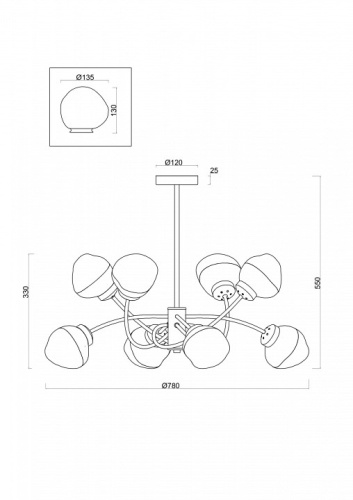 Люстра на штанге Freya  FR8017PL-08MG в Нижнем Новгороде фото 3