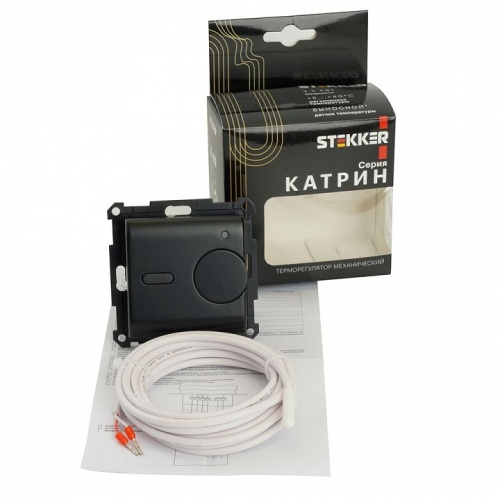 Терморегулятор электромеханический для теплого пола без рамки Stekker Катрин 49741 в Нижнем Новгороде фото 3