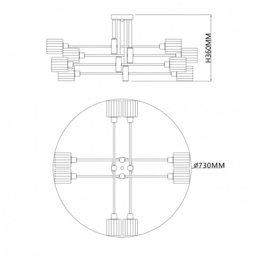 Люстра на штанге Escada Reflex 1140/8P в Сельцо фото 4