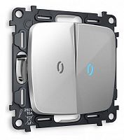 Выключатель двухклавишный с подсветкой без рамки Ambrella Volt OMEGA MO404020 в Нижнем Новгороде